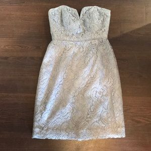 Grey, laced J Crew cocktail dress